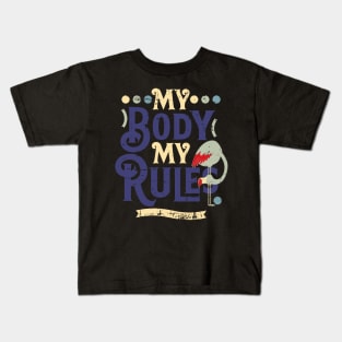 Retro Pop My Body My Rules Flamingo Design Kids T-Shirt